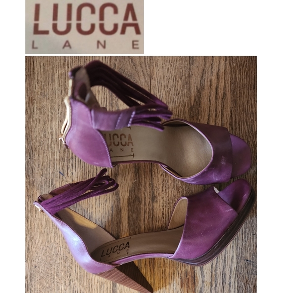 lucca lane Shoes - 💥Deal!! Lucca Lane "Tandy" (plum) ankle strap heels.  100% Nappa leather. SZ 6